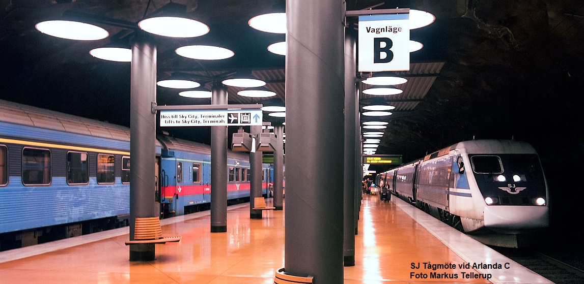Bild 1 SJ Tågmöte vid Arlanda C